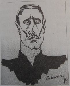 Caricatura de Dannaher (1912) incluida en el libro “Quién es quién en la Selección Argentina” di Julio Macías 