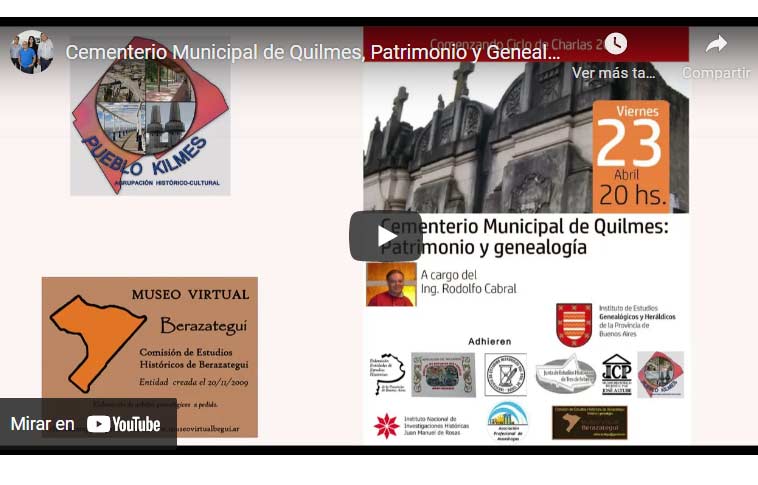 cementerio municipal de Quilmes, patrimonio y genealogía.